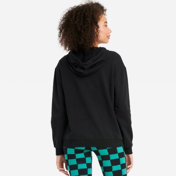 Pink Floyd Psychedelic Print Black Drawstring Band Hoodie - Picture 7 of 7